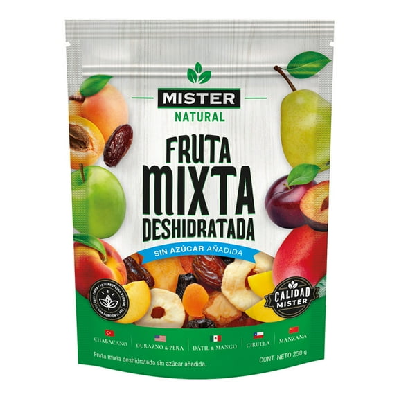 Fruta Mixta Deshidratada Mister Natural Sin Azúcar Añadida 250 G