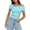 W183 Blue, variant on Angala Womens Top One Shoulder Neck Short Sleeve Solid Color Pleated Blouse Summer Fashion Slim Fit Dailywear Ladies Shirts Size L Beige