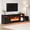 Black wooden cabinet + black stove core, variant on 70 Inch Electric Fireplace TV Stand with 36" Insert, 1500W Adjustable Heat, 12 Flame & LED Colors