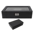 thumbnail image 2 of Vitrina de Reloj con Cerradura Forro Suave Caja de Almacenamiento de Joyería de Reloj con Tapa Transparente para Pulseras Anillos Gemelos Caja de Reloj de Cuero PU ANGGREK Otros, 2 of 8