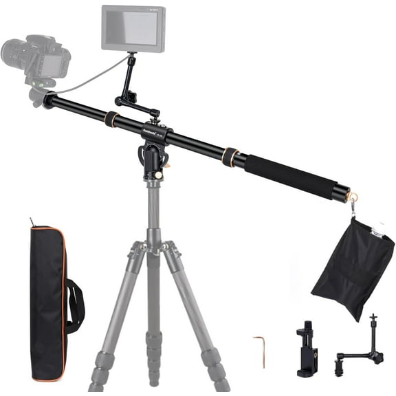 Koolehaoda Tripod Extension Arm 41" Retractable Horizontal Center Column 360° Rotatable 180°Vertical Adjustable Tripod Boom with Sandbag for Camera Macro Overhead Photography, Load Up to 33lbs