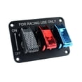 thumbnail image 2 of Panel de aluminio del interruptor de palanca de empuje del arranque del motor del coche universal de 12V 20A Cola Interruptor de relé del motor de encendido, 2 of 8