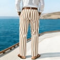 thumbnail image 4 of Uwinwear Striped Dress Pants for Men's Big & Tall Flat Front Business Trousers Casual Color Block Straight-Legs Long Pants with Pockets,Earthy Yellow,XL, 4 of 4