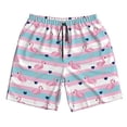 thumbnail image 3 of Uemuo Flamingo1 Pattern Men's Swim Trunks Hawaiian Beach Bathing Suit Swimsuits Beach Quick-Dry Shorts with Pockets-XX-Large, 3 of 9