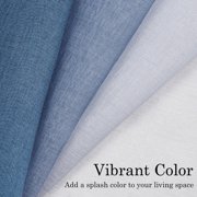 Topfinel Blue Faux Linen Ombre Sheer Curtains,Semi Voile Gradient Rod Pocket Curtains for Bedroom and Living Room, Set of 2 Window Curtain Panels, 54 x 96 Inch Long