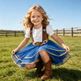 thumbnail image 4 of Grblisyd Girls Princess Dress Costume Cowgirl Halloween Western Rodeo Dress Up, 4 of 4