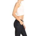thumbnail image 4 of Womens Casual Vest Stretch Rib Knit Cropped Yoga Sleeveless High Elastic Tank Tops, 4 of 6