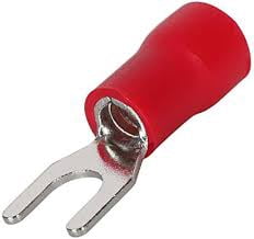 American Terminal E-SR8-500 500PCS Red Insulated Fork Spade Wire Connector Electrical Crimp Terminal 18-22AWG