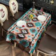 thumbnail image 4 of Boho Bohemia Geometric Line Art Rectangle Tablecloth 60"x102",Waterproof Polyester Rectangle Table Cloth, Wipeable Spillproof Polyester Tablecloth for Dining, Camping, Indoor and Outdoor, 4 of 6