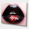 thumbnail image 3 of Designart ' Plump Woman Lips With Pink and Black ' Modern Canvas Wall Art Print, 3 of 4