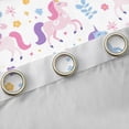 thumbnail image 4 of Erosebridal Cute Unicorn Curtains Pack of 2 (42x84 Each)，Colorful Flowers Cute Floral Curtains Blackout For Kids Girls, 4 of 7