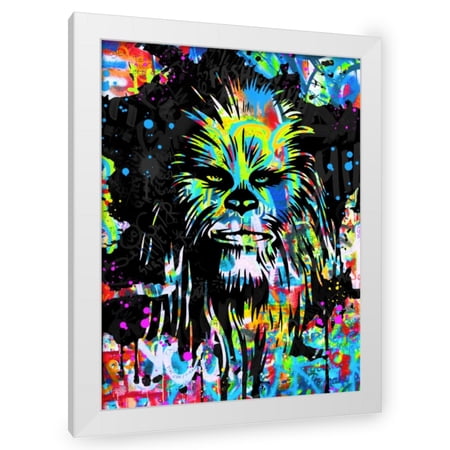 Stephen Chambers 19×24 White Modern Wood Framed Wall Art Titled – Chewbacca Graffiti