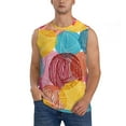 thumbnail image 2 of Lsque Colorful Wool Balls Print Men's Cotton Blend Sleeveless Muscle Shirts (S-3XL)- Moisture Wicking, Odor Protection, UPF 30+,XX-Large, 2 of 8