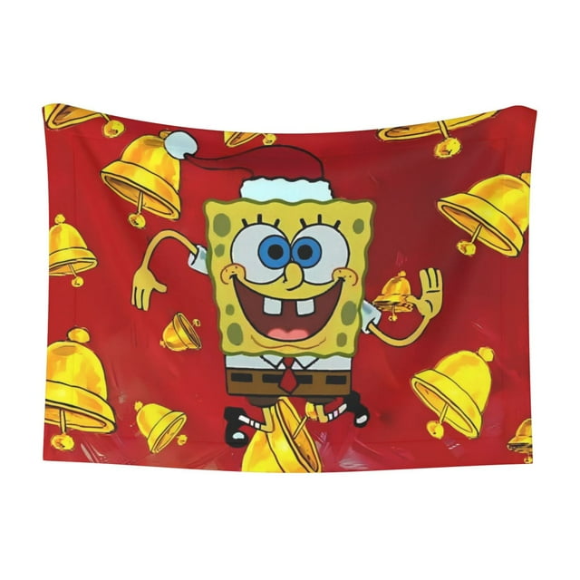 Zufioo SpongeBob SquarePants Print Super Soft Fleece Blanket Bed For Cats And Dogs,Soft Pet Blanket Sleep Mat Bed Cover for Large Medium Small Dog-Small