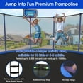 thumbnail image 3 of Jump Into Fun Trampoline 8 10 12 14 15 16FT, 1500LBS Trampoline for Kids Adults, Trampolines with Enclosure, Basketball Hoop, Wind Stakes, Galvanized Anti-Rust Coating, Outdoor Backyard Trampoline, 3 of 8