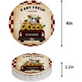 thumbnail image 1 of KXMDXA Farm Fresh Sunflower Cattle Sunflower on Old Car Set of 8 Round Coaster for Drinks, Absorbent Ceramic Stone Coasters Cup Mat with Cork Base for Home Kitchen Room Coffee Table Bar Decor, 1 of 5
