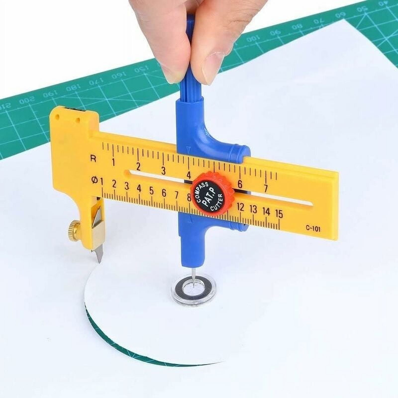 Precision Compass Circle Cutter, Lightweight Portable Design For Clean Circles, Adjustable Cutting Diameter Offers Versatile Application, Safe Blade Cover Ensures Safe Usage For