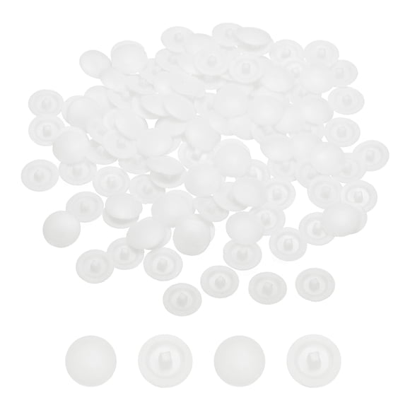 80Pcs Screw Caps Covers 12x3mm Plastic Screw Decoration Cover White
