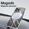 thumbnail image 6 of ELEHOLD Plating Magnetic Case for iPhone 16 Pro Max Case Transparent Clear Cover Kickstand Camera Lens Protection Compatible with Mag Safe Accessory Slim Shockproof Case for iPhone 16 Pro Max,Silver, 6 of 6