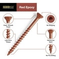 thumbnail image 3 of Deck Plus Star Flat Head Exterior Deck Screws, Red, Steel, No.8 x 1.625", 1 lb Box, 48425, 3 of 8