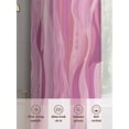 thumbnail image 6 of Impressionist Style Sheer Curtains 72 Inches Long 2 Panels Abstract Pink Gradient Minimalist Light Filtering Semi Sheer Window Curtains Drapes for Bedroom Living Room 52"x72", 6 of 7
