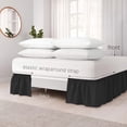 thumbnail image 5 of AUQ Wrap Around Bed Skirts for Full Beds 15 Inches Drop,Black Elastic Dust Ruffles Easy Fit Wrinkle & Fade Resistant Silky Luxurious Fabric Solid Machine Washable Ruffle Bed Skirt, 5 of 8