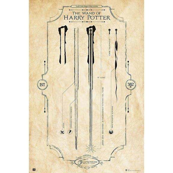 Harry Potter - Movie Poster / Print (Harry's Wand - Details & Stats)
