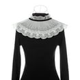 thumbnail image 3 of INSPIRE CHIC Collier Détachable Faux, Mini Cape Col Ras du Cou Faux Dickey pour Blouse Blanc-1(Lacets Noirs), 3 of 5