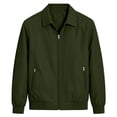 thumbnail image 5 of TOMVIGX Mens Bomber Jacket Lightweight Windproof Flight Jacket Spring Autumn Casual Zip Up Solid Color Lapel Collar Vintage Pilot Outerwear Coat Army Green L, 5 of 7