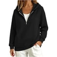thumbnail image 5 of Smsaxvxz Half Zipper Oversized Sweatshirts for Women Casual Long Sleeve Shirts Solid Pullover Tops Fashion Fall Outfits Black 2XL, 5 of 7