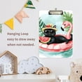 thumbnail image 2 of ALAZA Plastic Clipboard A4 Letter Size Decorative Clipboards for Students Women Men 9" x 12.5" Cat on Flamingo Boats, 2 of 6