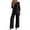 Black, variant on Two Piece Sets for Women Lounge 3/4 Length Sleeve Womens Tops and Pants Summer Outfits Purple XL