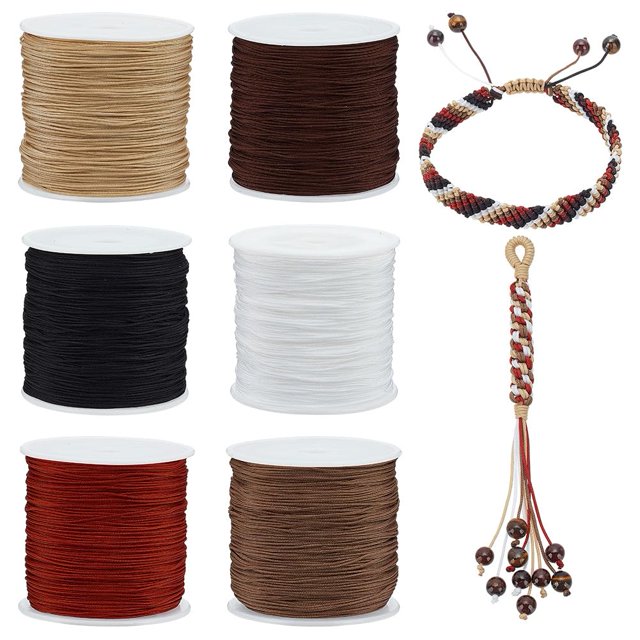 Hilo de rosca PH PandaHall de 0,8 mm, nailon, 6 colores, 90 m