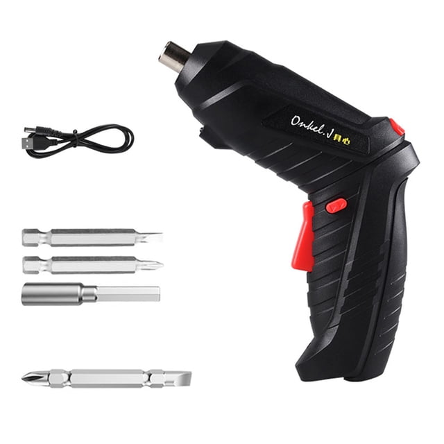 Destornillador eléctrico inalámbrico portátil, accesorios de rotación de 90 degree, recargable para reparación de automóviles, reparaciones de ensamblaje 6 piezas