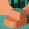 thumbnail image 1 of Toilet Step Stool Plastic Non Slip Heavy Duty Rollover Prevention Tool for Baby Children Red 2 Layers, 1 of 5