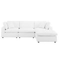 thumbnail image 3 of Modway Commix 4-Piece Down Filled Overstuffed Vegan Leather Sectional Sofa in White, 3 of 10