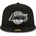 thumbnail image 2 of Men's New Era Black Los Angeles Lakers Black & White Logo 59FIFTY Fitted Hat, 2 of 6