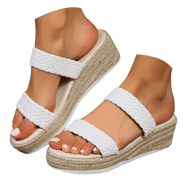 Mepaouo Sandales à Plateforme pour Femmes, Sandales Compensées de Plage, Claquettes Orthopédiques d'Été, Espadrilles Décontractées, Chaussures Habillées