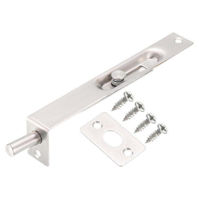Cerradura de Perno Oculto Inoxidable Unique Bargains 6 Pulgadas Plateado 2uds
