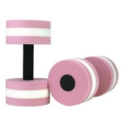 HOARBOEG Aquatic Exercise Dumbbells Set of 2, Water Aqua Fitness Foam Dumbbells Pool Resistance Exercise, Pink