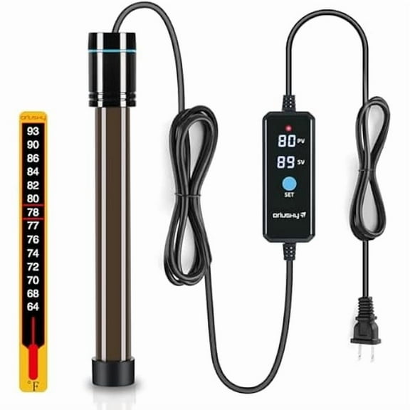 ZLC 200W Submersible Aquarium Heater, Adjustable Fish Tank Heater with Digital Display External Controller, Overheat Protection and Free Thermometer for 20-40 Gallons Freshwater and Saltwater Tank