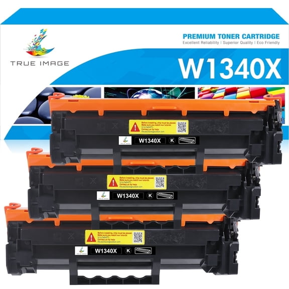 True Image 3-Pack Compatible Toner Cartridge NO CHIP Compatible for HP W1340X 134X W1340A 134A LaserJet M209 MFP M234dw M234sdn M234sdw Printer Ink(Black)