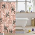 thumbnail image 3 of Manfei Retro Cheetah Bow Shower Curtain 72Wx72L,Geometric Grid Bathroom Curtain, 3 of 5