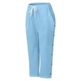 thumbnail image 5 of TGPMGRZ Linen Capri Pants for Girls Kids Fashion 2026 Button Side Elastic Waist Summer Beachwear Sky Blue 9-10 Years, 5 of 6