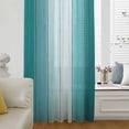 thumbnail image 6 of Aqua Ombre Sheer Curtains 63 Inches Long, Vintage Country Wooden Light Filering Curtains, Breathable Simi Curtain Privacy Drapes for Living Room Bedroom Lightweight Window Treatment, 6 of 9