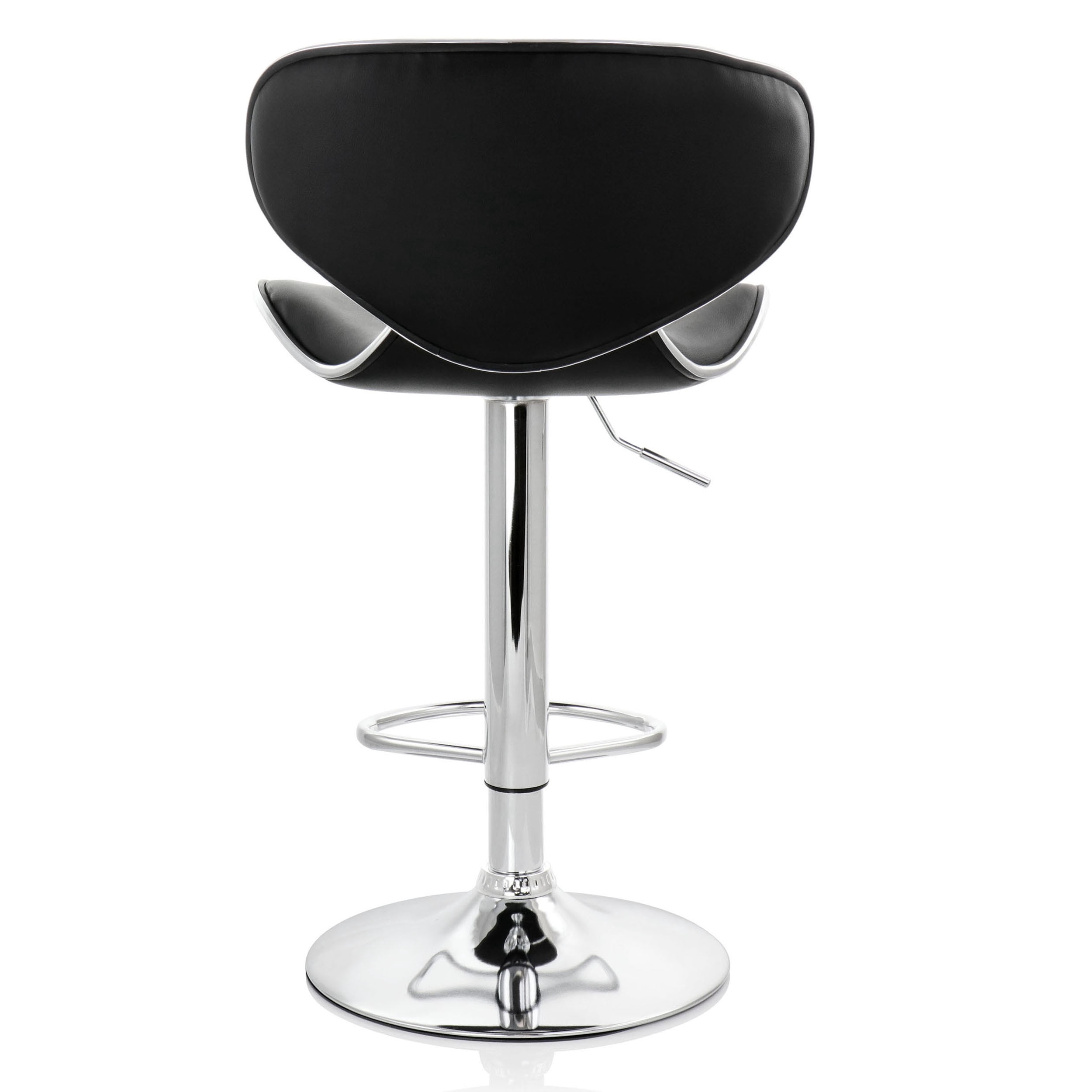 Elama Bar Stool with Adjustable Height & Swivel, Black and Chrome, Set of 2