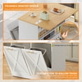 thumbnail image 4 of Craftian Kitchen Island with Drop Leaf & Power Outlets, Kitchen Storage Cart with 2 Trash Can Cabinets & Storage Shelves, White, 4 of 10