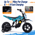 thumbnail image 4 of IVFJFV Electric Dirt Bike,up to 6.21 mph, 24V Electric Dirt Bike with Removable Training Wheels for Child 8+,SKY BLUE, 4 of 9