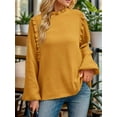 thumbnail image 5 of Weardear Women's Fall Fashion Blouse Dressy Casual Long Sleeve Crewneck Ruffle Tops Shirt Loose Pullover, 5 of 7