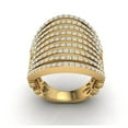 thumbnail image 3 of Not Enhanced 1.5ct Round Cut Diamond Prong Wide MultiRow Fancy Right Hand Ring Anniversary Solid 10K Gold JK I1, 3 of 3